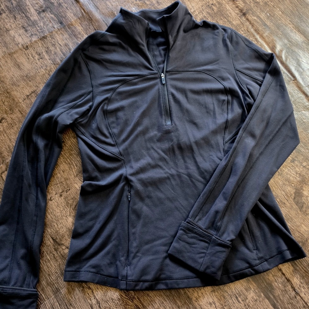 LULULEMON It's Rulu Half Zip Pullover Womens 10 Black Running Top